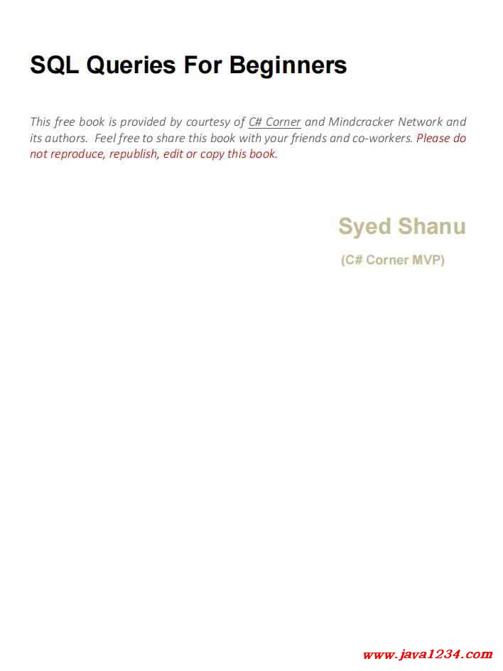 SQL Queries For Beginners PDF 涓嬭澆 鍥?